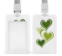 Porte-badge rétractable à clip avec quatre cœurs verts pour le travail, le bureau, les médecins, les infirmières
