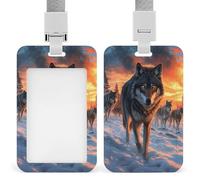 Porte-badge rétractable à clip Majestic Wolf - Pour le travail, le bureau, les médecins, les infirmières
