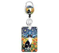 Porte-badge rétractable avec clip - Enrouleur pour carte d'identité et porte-clés, joli porte-clés rétractable pour infirmières, enseignants, femmes et hommes, cordon personnalisé robuste pour bureau