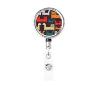 Porte-badge rétractable avec clip - Illustration de chat - Pour employés de bureau, médecins, infirmières, enseignants