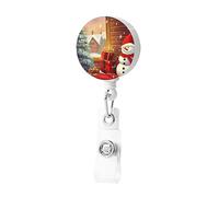 Porte-badge rétractable avec clip « Merry Christmas Day » - Porte-badge mignon pour carte d'identité - Pour homme et femme