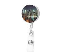 Porte-badge rétractable avec clip pour badge de la ville de New York - Joli porte-badge pour carte d'identité - Pour homme et femme