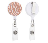 Porte-badge rétractable avec clip pour badge d'identification pour médecin, infirmière, étudiant, employé de bureau - pêche et blanc