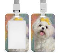 Porte-badge rétractable avec clip pour carte d'identité Shih Tzu - Pour le travail, le bureau, les médecins, les infirmières