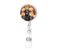 Porte-badge rétractable avec clip pour nom de labrador retriever - Pour homme et femme