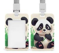 Porte-badge rétractable avec cordon détachable - Porte-badge vertical Panda Star pour infirmières, enseignants, médecins - Compatible avec cartes de crédit/d'identité (11 x 6,9 cm)