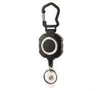 Porte-badge rétractable avec fil d'acier et mousqueton robuste pour la pêche, le camping et le bureau