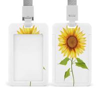 Porte-badge rétractable avec illustration de tournesol pour le travail, le bureau, les médecins, les infirmières