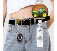 Porte-badge rétractable avec imprimé tracteur - Porte-badge mignon pour infirmière et enseignante
