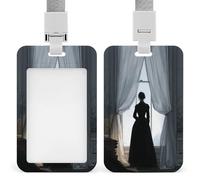 Porte-badge rétractable avec inscription « Woman Standing by The Window » - Pour le travail, le bureau, les médecins, les infirmières