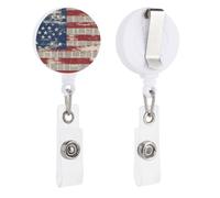 Porte-badge rétractable avec motif de journal américain pour médecin, infirmière, étudiant, employé de bureau