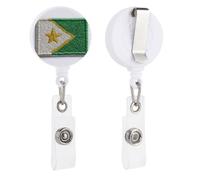 Porte-badge rétractable avec motif drapeau du Sénégal pour médecin, infirmière, étudiant, employé de bureau