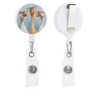 Porte-badge rétractable avec trois oies portant des lunettes pour médecin, infirmière, étudiant, employé de bureau