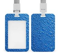 Porte-badge rétractable bleu à petites bulles avec clip pour carte de protection, badge nominatif pour travail, bureau, médecin, infirmière