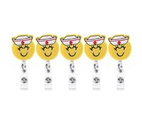 Porte-badge rétractable Clip Durable Crocodilien Mouth Design for Nurses Teachers Students Offices ID Cards 5 Pcs (Nurse)