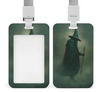 Porte-badge rétractable Dark Fantasy Art Old Witch in The Fog avec clip pour carte de protection pour le travail, le bureau, les médecins, les infirmières