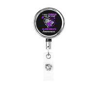 Porte-badge rétractable de sensibilisation à la maladie d'Alzheimer de porter du violet pour mon père