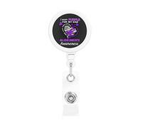 Porte-badge rétractable de sensibilisation à la maladie d'Alzheimer de porter du violet pour mon père