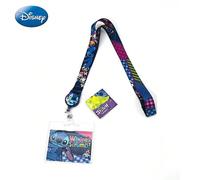 Porte-badge Rétractable Disney Stitch Officiel avec Lanière et Porte-Carte d’Identité Thème Stitch & Scrump - Accessoire Film d’Animation Idéal en Cadeau