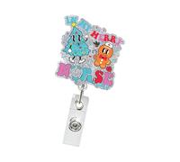 Porte-badge rétractable en ABS avec clip de poche en métal, porte-badge à paillettes de Noël pour le personnel de bureau, étudiant, enseignant, porte-badge de vacances