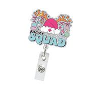 Porte-badge rétractable en ABS avec clip de poche en métal, porte-badge à paillettes de Noël pour le personnel de bureau, étudiant, enseignant, porte-badge de vacances