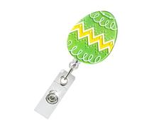 Porte-badge rétractable en acrylique à paillettes avec clip rotatif pour infirmière, enseignante, bureau et carte d'identité de vacances avec clip