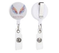 Porte-badge rétractable en forme d'ailes d'ange pour médecin, infirmière, étudiant, employé de bureau