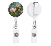 Porte-badge rétractable en forme d'arbre du Sud en fleur avec clip pour médecin, infirmière, étudiant, employé de bureau