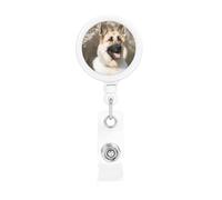 Porte-badge rétractable en forme de chien de berger allemand avec pince crocodile - Porte-badge léger et rétractable - Porte-badge amusant pour infirmières, enseignants, employés de bureau