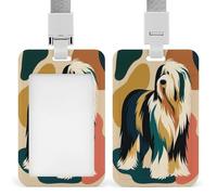 Porte-badge rétractable en forme de chien de berger anglais avec clip pour le travail, le bureau, les médecins, les infirmières