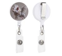 Porte-badge rétractable en forme de cochon volant avec ailes pour médecin, infirmière, étudiant, employé de bureau
