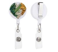 Porte-badge rétractable en forme de cœur inspiré du drapeau irlandais pour médecin, infirmière, étudiant, employé de bureau