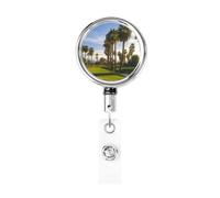 Porte-badge rétractable en forme de palmier pour terrain de golf avec clip - Joli porte-carte pour employés de bureau, médecin, infirmière, enseignant