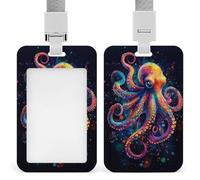 Porte-badge rétractable en forme de pieuvre à pois colorés tourbillons pour le travail, le bureau, les médecins, les infirmières