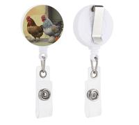 Porte-badge rétractable en forme de poules italiennes avec clip robuste et mousqueton pour porte-clés, employés de bureau, médecins, infirmières