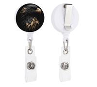 Porte-badge rétractable en forme de tête d'aigle doré pour médecin, infirmière, étudiant, employé de bureau
