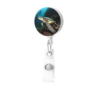 Porte-badge rétractable en forme de tortue de mer avec clip pour badge nom, porte-nom mignon pour homme et femme