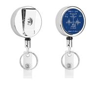 Porte-badge rétractable en métal robuste avec corde en nylon de 68,1 cm pour enseignant, infirmière, médecin, travailleur