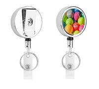 Porte-badge rétractable en métal robuste avec corde en nylon de 68,1 cm pour enseignant, infirmière, médecin, travailleur