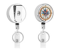 Porte-badge rétractable en métal robuste avec corde en nylon de 68,1 cm pour enseignant, infirmière, médecin, travailleur