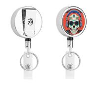 Porte-badge rétractable en métal robuste avec cordon en nylon de 68,1 cm pour enseignant, infirmière, médecin, travailleur