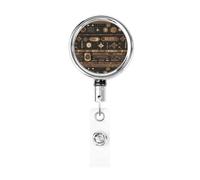 Porte-badge rétractable en métal robuste de style bohème