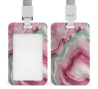Porte-badge rétractable en pierre d'agate, rose pâle, rouge, vert menthe, porte-cartes, porte-nom pour le travail, le bureau, les médecins, les infirmières