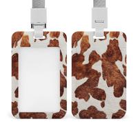Porte-badge rétractable en tissu imprimé vache avec clip pour carte de protection, badge nominatif pour travail, bureau, médecin, infirmière