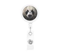 Porte-badge rétractable - Enrouleur de badge imprimé avec mousqueton et clip de ceinture pour cartes d'identité et d'accès, panda dans l'eau