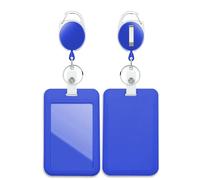 Porte-badge rétractable et robuste avec bobine rétractable, porte-badge, porte-clés, porte-carte d'identité, pour école, infirmière, bureau, adolescent, bleu foncé