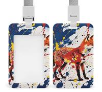 Porte-badge rétractable Fox Art, porte-badge vertical avec cordon détachable, étui pour cartes d'identité, pour le personnel de sécurité, femmes et hommes.