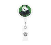 Porte-badge rétractable imprimé panda avec clip de ceinture pour porte-nom porte-clés