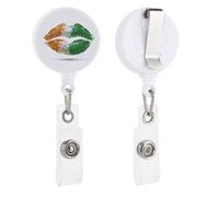 Porte-badge rétractable inspiré du drapeau irlandais pour médecin, infirmière, étudiant, employé de bureau