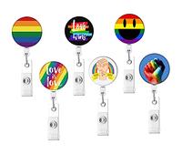 Porte-badge rétractable LGBT Rainbow 6 pièces pour badge d'identité rétractable Gay Pride